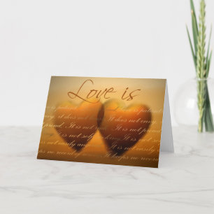 Carte L'amour est patient ; l'amour est aimable -