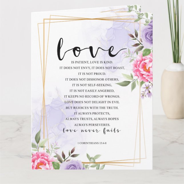 Carte L'amour est patient, l'amour est gentil (Devant)