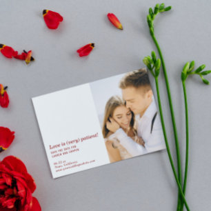 Carte L'Amour Est Très Patient Mariage Moderne Enregistr