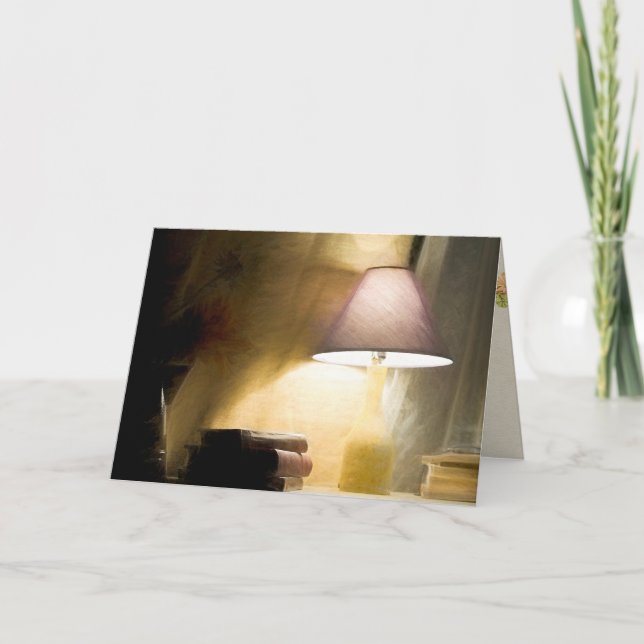 Carte lampe brillante avec vieux livres impressionnonism (Devant)