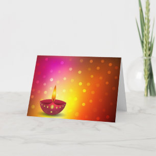 Carte Lampe décorative rougeoyante de Diwali
