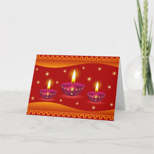 Carte Lampes décoratives rougeoyantes de Diwali