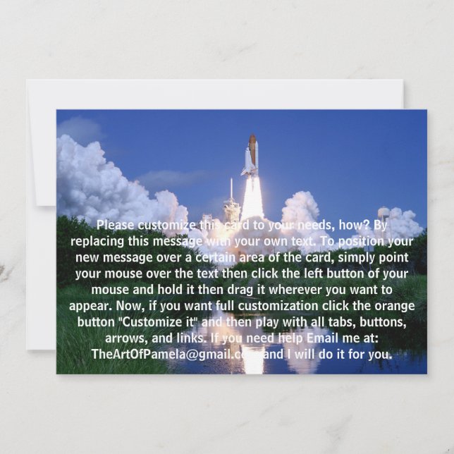 Carte Lancement de la navette spatiale (Devant)