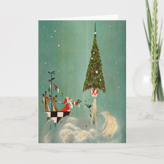 Carte Lancement de Noël au milieu du siècle (Devant)