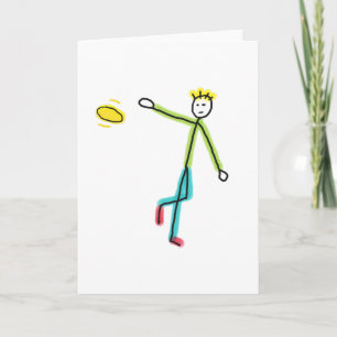 Carte Lanceur de frisbee en bonhomme bâton
