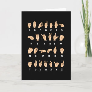 Carte Langue des signes ASL Alphabet Cadeau Sourd