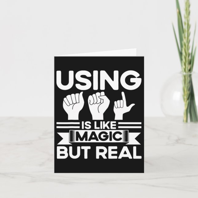Carte Langue Des Signes Asl Comme Magique Mais Véritable (Devant)