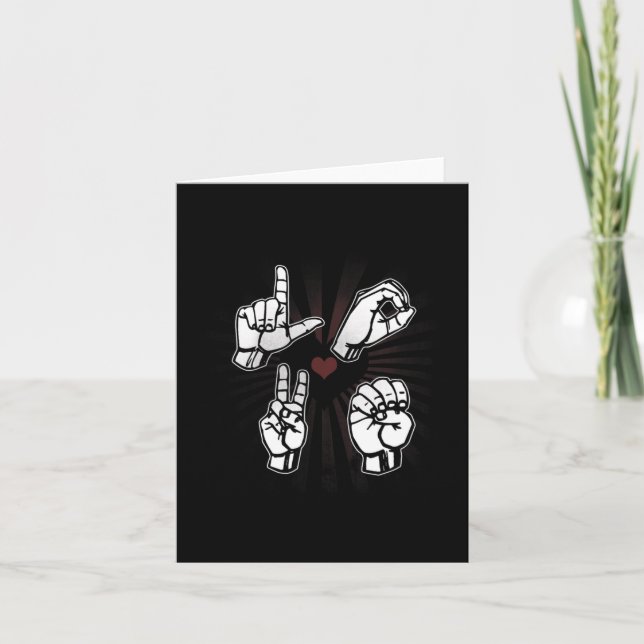 Carte Langue Des Signes Asl Valentines Jour 2021 Don Pou (Devant)