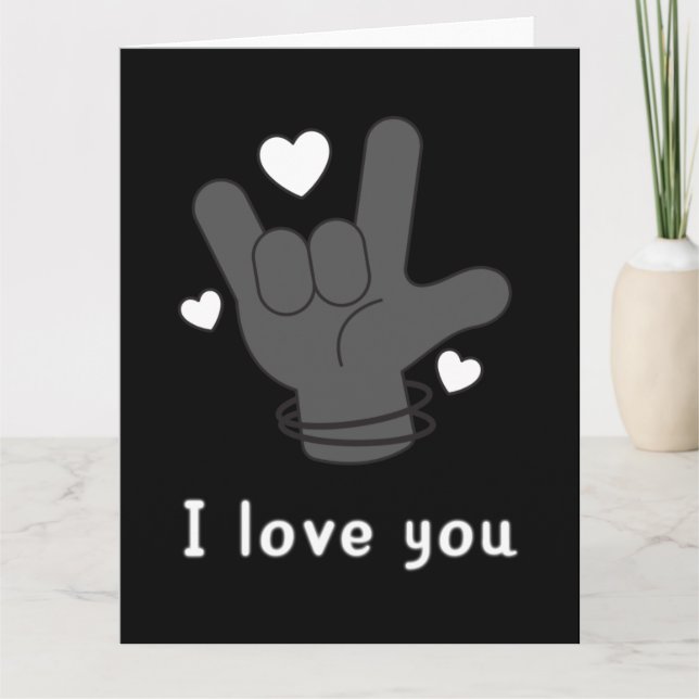CARTE LANGUE DES SIGNES JE T'AIME (Devant)