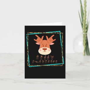 Carte Langue Sourds Reindeer de Noël Sourds Asl Lauréats