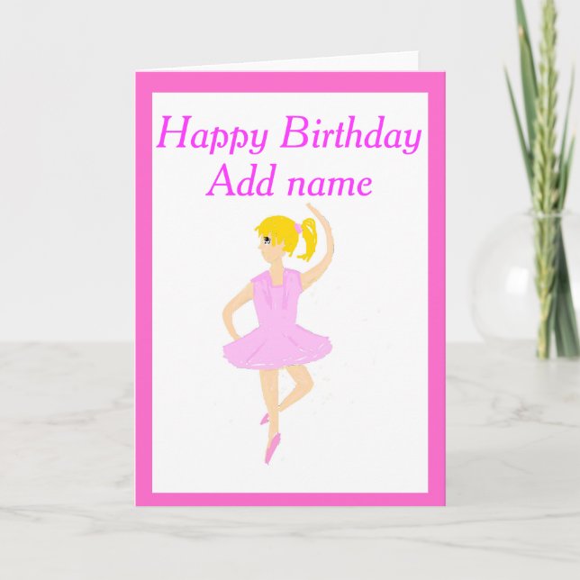 Carte L'anniversaire de fille de ballerine ajoutent (Devant)