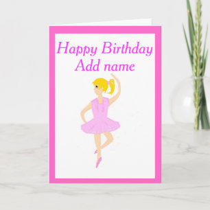 Carte L'anniversaire de fille de ballerine ajoutent