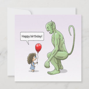 Carte L'anniversaire de la Bête en ballon