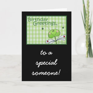 Carte L'anniversaire de mouche de dragon personnalisent