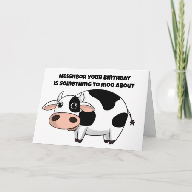 CARTE L'ANNIVERSAIRE DE "VOISIN" EST QUELQUE CHOSE À MOU (Devant)