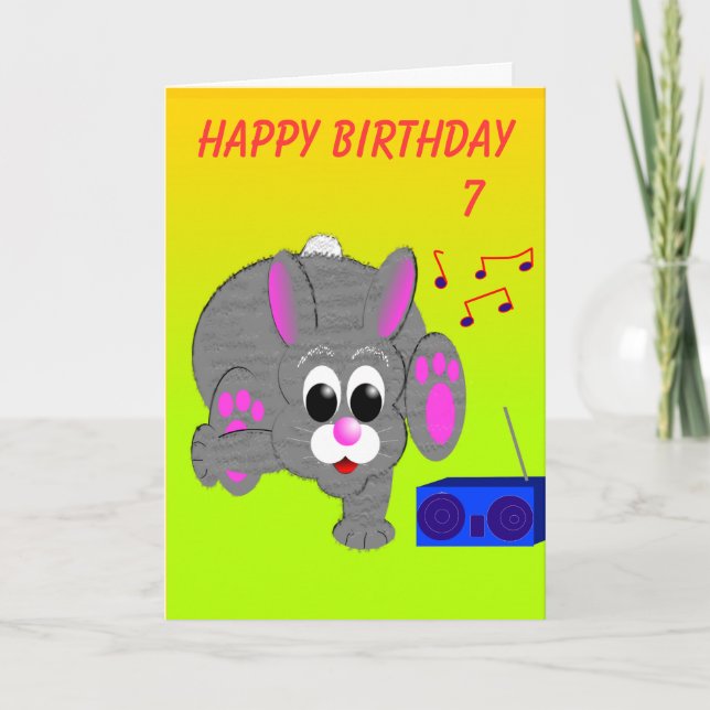 Carte L'anniversaire du lapin de smurf (Devant)
