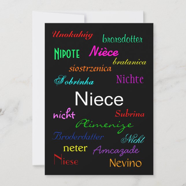 Carte "L'anniversaire d'une nièce I" Plat personnalisabl (Devant)