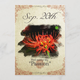Carte L'anniversaire fleurit le 20 septembre "le lis