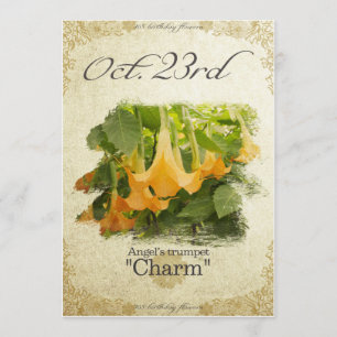 Carte L'anniversaire fleurit le 23 octobre la "trompette