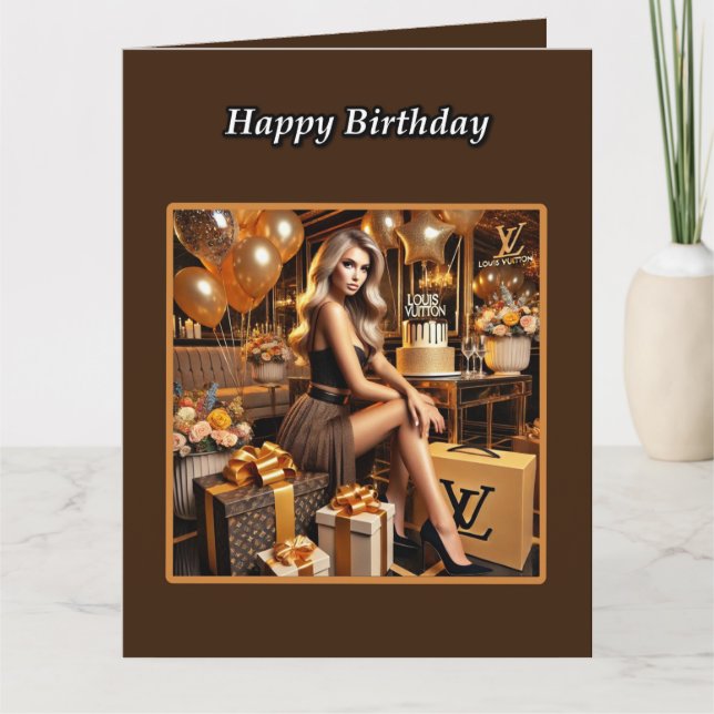 Carte L'anniversaire luxueux d'une belle femme (Devant)