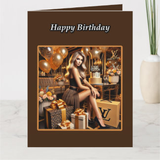Carte L'anniversaire luxueux d'une belle femme