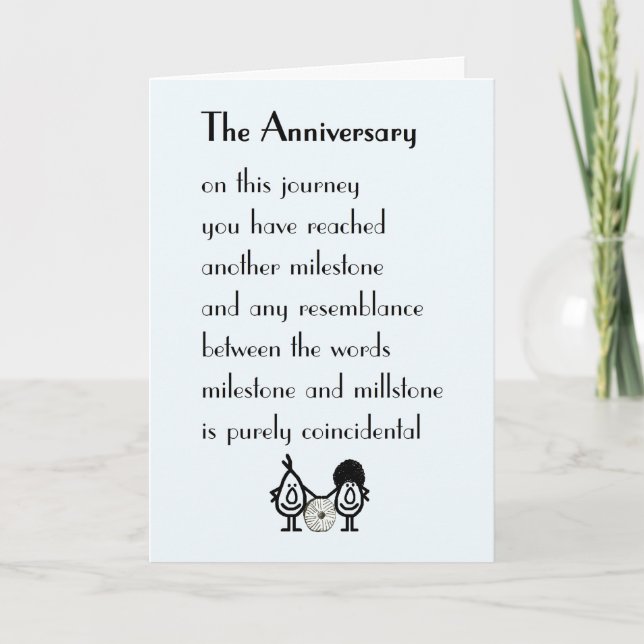 Carte L'anniversaire - un poème marrant pour l'anniversa (Devant)