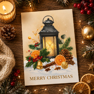 Carte Lanterne de Noël Cosy Joyeux Noël Vacances
