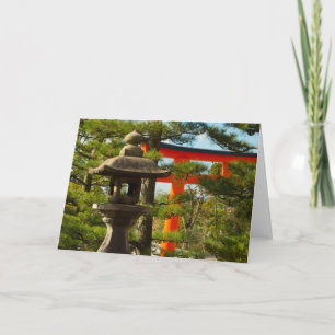 Carte Lanterne en pierre et porte Torii