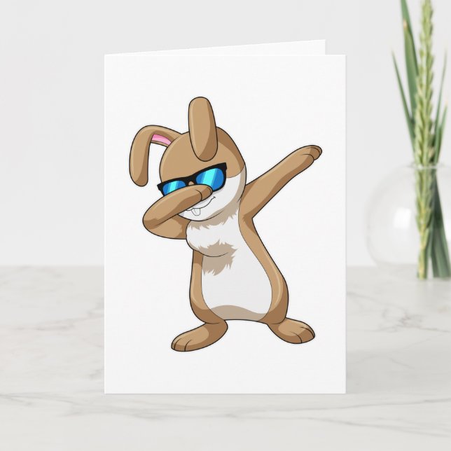 Carte Lapin à Hip hop Dance Dab (Devant)