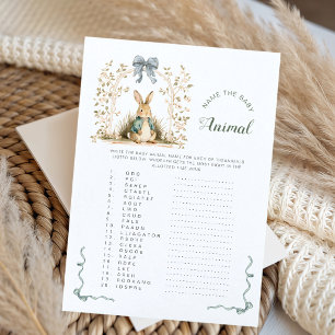 Carte Lapin à l'aquarelle Arche florale Nommez le bébé a