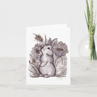 Carte Lapin à vin rouge