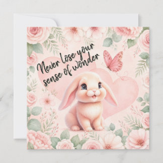 Carte Lapin adorable 'n Papillon 