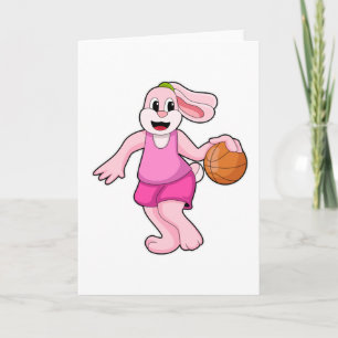 Carte Lapin au sport de basket-ball