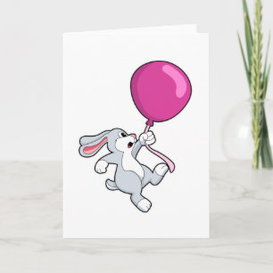 Carte Lapin avec ballon