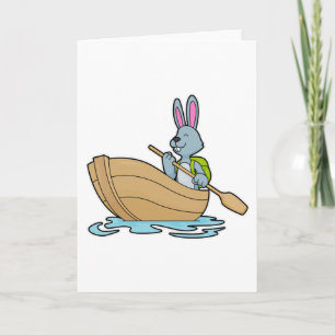 Carte Lapin avec bateau et pédale