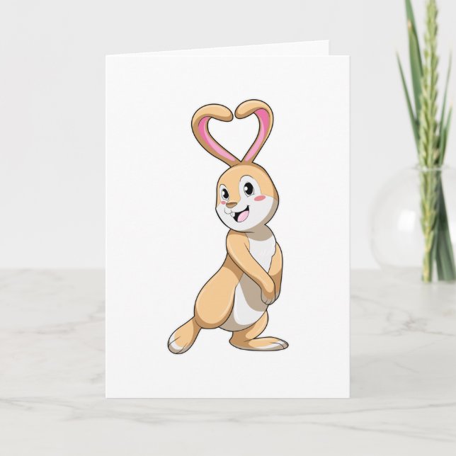 Carte Lapin avec coeur (Devant)