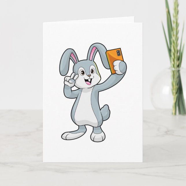 Carte Lapin avec mobile (Devant)
