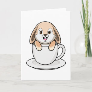 Carte Lapin avec tasse à café