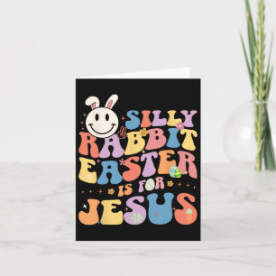 Carte Lapin bête Pâques est pour Jésus Mignon lapin Chri