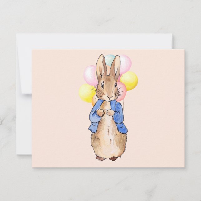Carte Lapin classique avec ballons (Devant)
