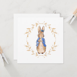 Carte Lapin classique avec un papillon