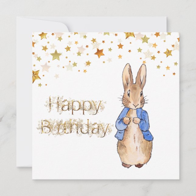 Carte Lapin classique en veste bleue (Devant)