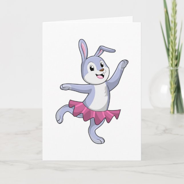 Carte Lapin comme Ballerina au Ballet (Devant)