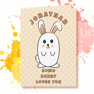 Carte Lapin de dessin animé pour 1er anniversaire Some B