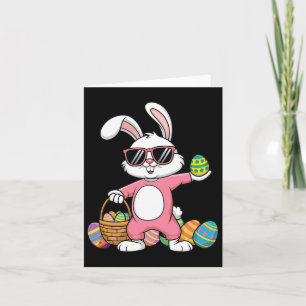 Carte Lapin de Pâques à imprimé léopard soufflant du che