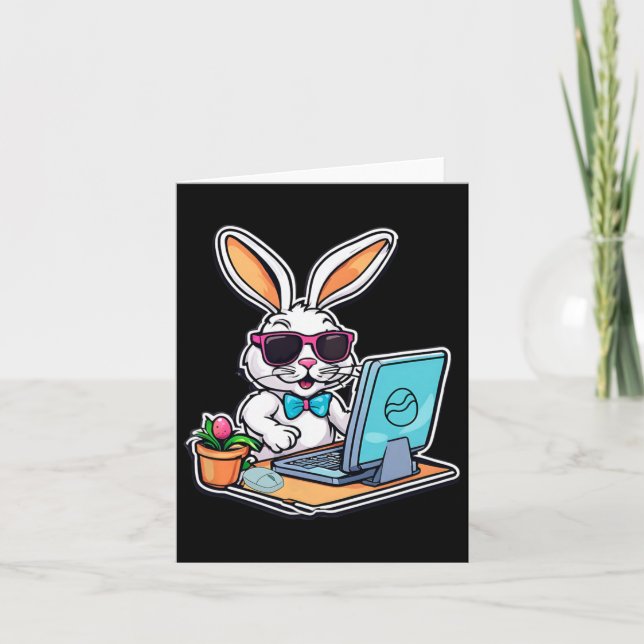 Carte Lapin de Pâques Amateurs de jeu vidéo informatique (Devant)