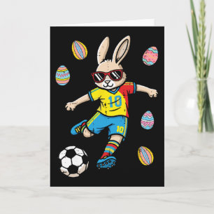 Carte Lapin de Pâques Coup de Pied de Football Garçons E