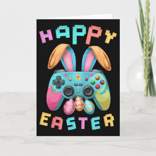 Carte Lapin de Pâques drôle et heureux Manette de jeu Jo