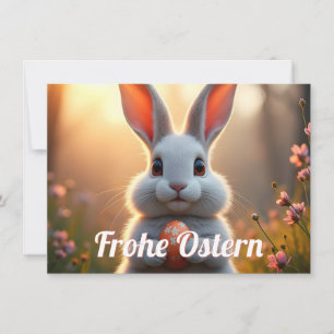 Carte Lapin de Pâques joyeux dans la magie du printemps