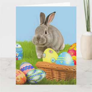 Carte Lapin de Pâques mignon pour une humeur positive  